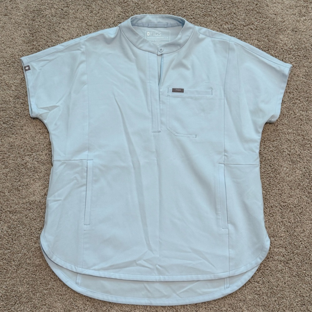 Figs Light Blue Women's Blouse Small